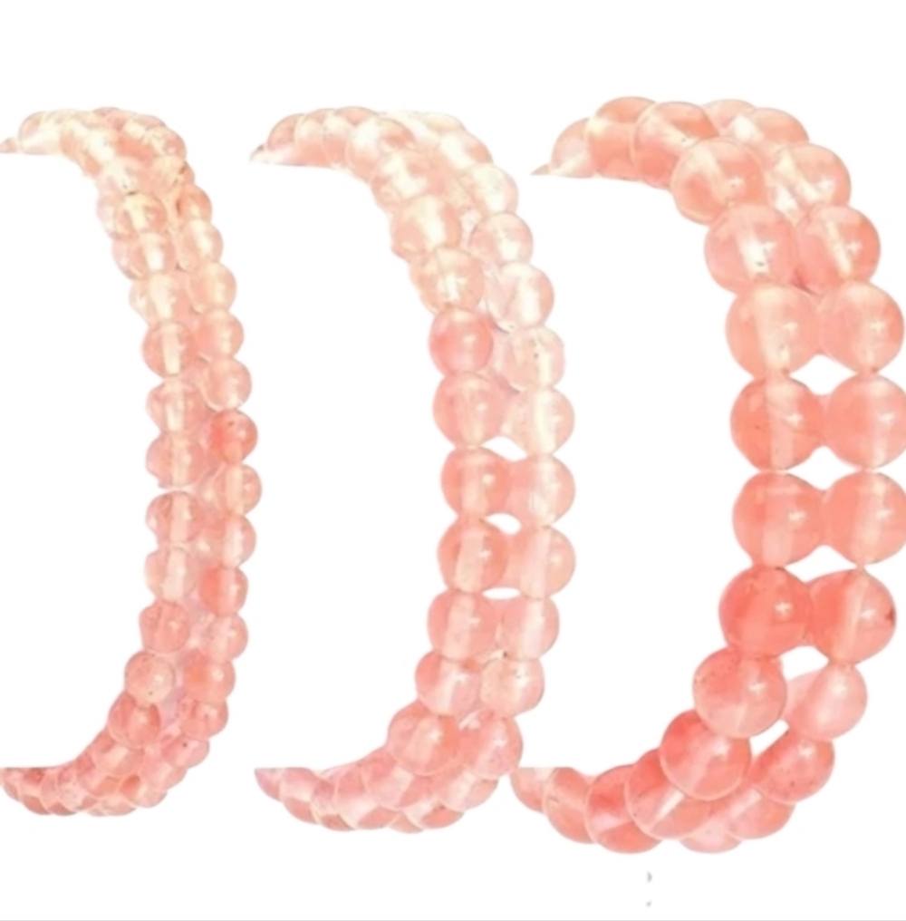 Watermelon Stone 8mm Natural Stone Beaded Bracelet